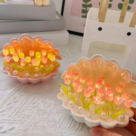 Tulip Night Light Flower Lamp Shell Light